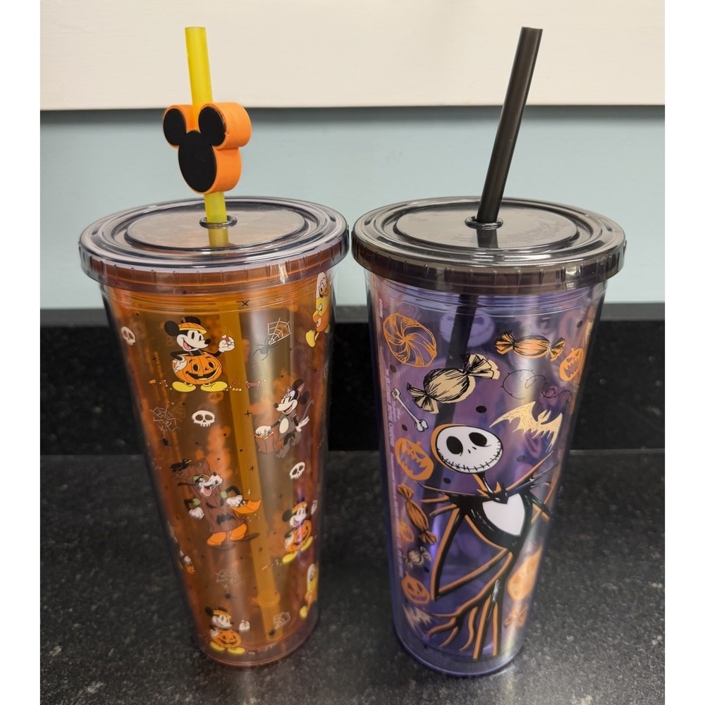 Disney Halloween Tumbler Set Mickey‎ & Friends Nightmare Before Christmas 24oz